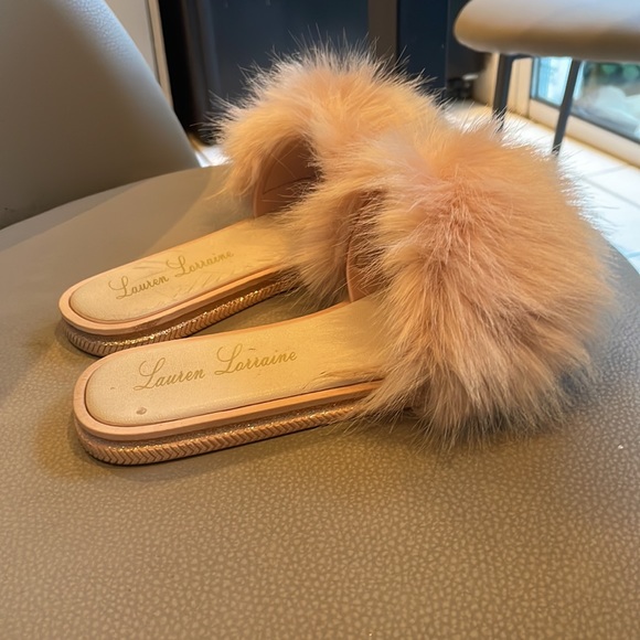 Pink Fluffy Sandal Slippers Lauren Lorraine - Picture 4 of 4